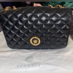 Authentic VERSACE quilted leather medusa head crossbody bag